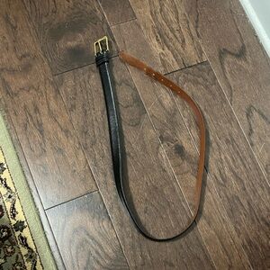 Vintage Coach Black burnished cowhide and solid brass belt 5800